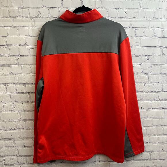 Fanatics University of Nebraska Quarter Zip Red Gray Sweater XL Team Spirit FLAW - Picture 6 of 8